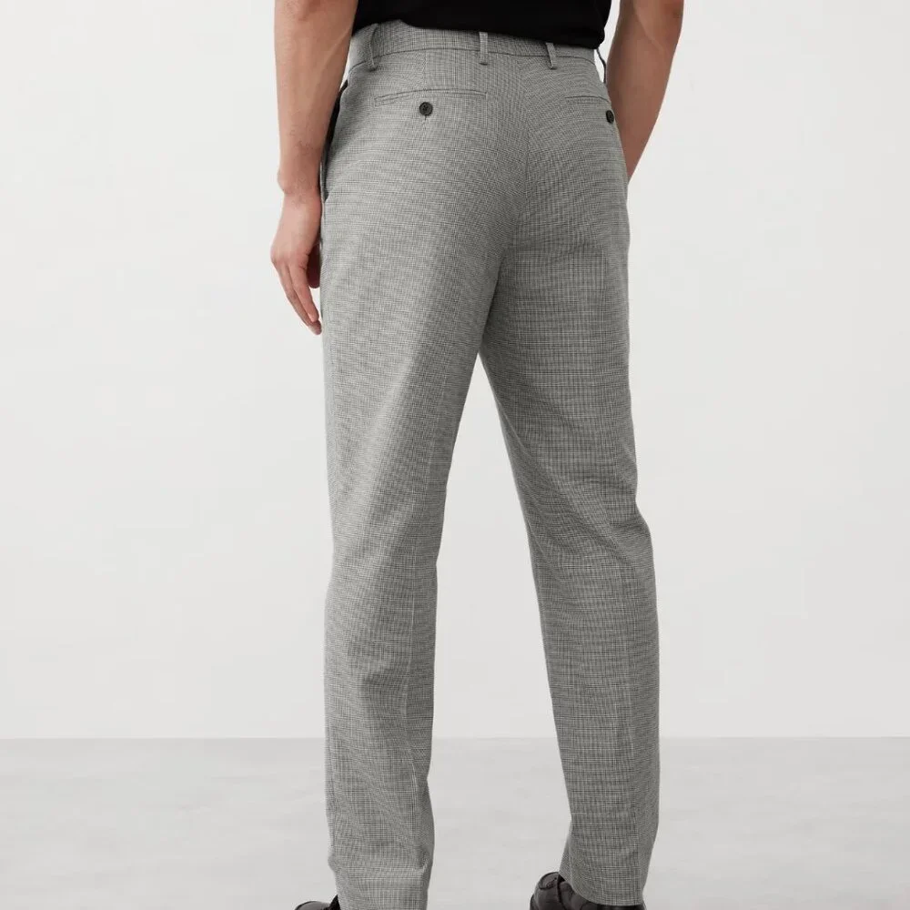 Banana Republic Factory Tailored-Fit Linen-Blend Houndstooth Suit Trouser, 34x30